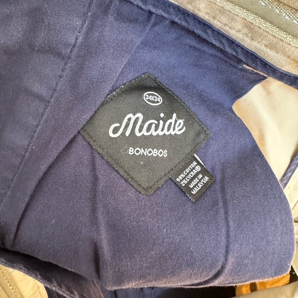 🛑 SOLD!! Bonobos Maide Khaki Golf Pants Business Casual 34x34